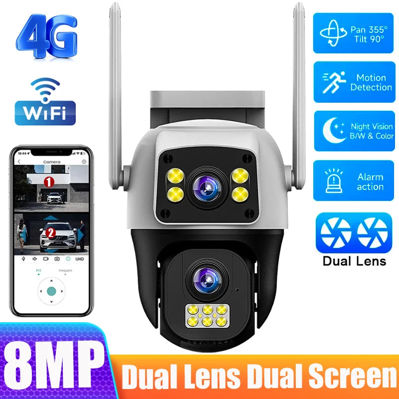 SolarGuard™ 4G Dual-Lens Security Camera (Works During Loadshedding)